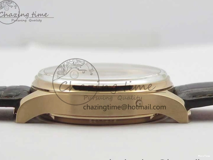 MIROTIME 0409 Compact Portugieser Perpetual Calendar IW503302 RG V9F 1:1 Best Edition White Dial on Brown Leather Strap A 7113